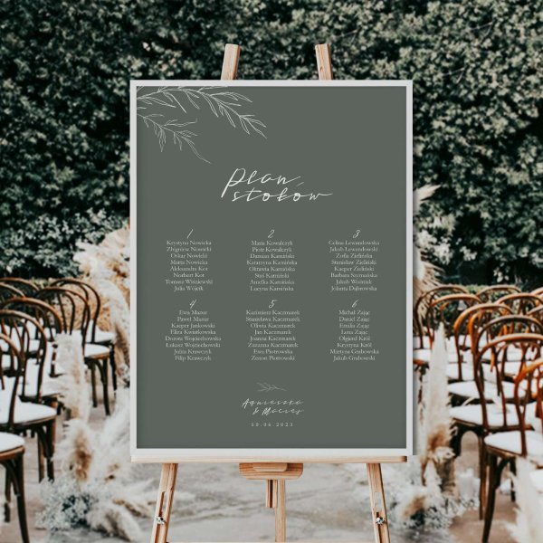 Plan stołów weselnych - Greenery